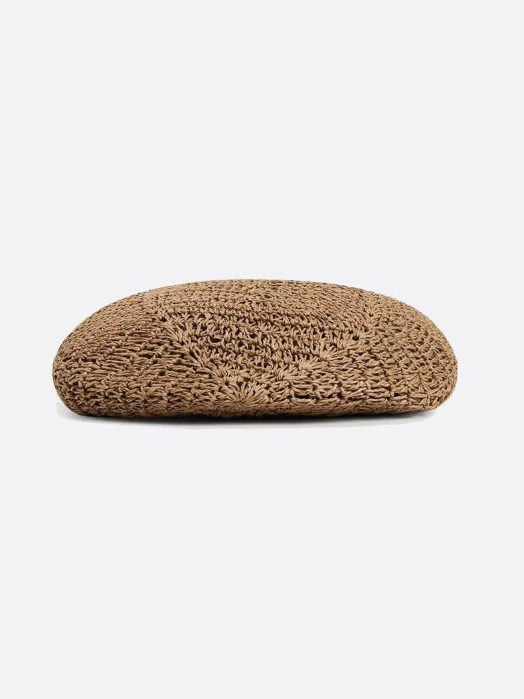 Woven straw beach bag