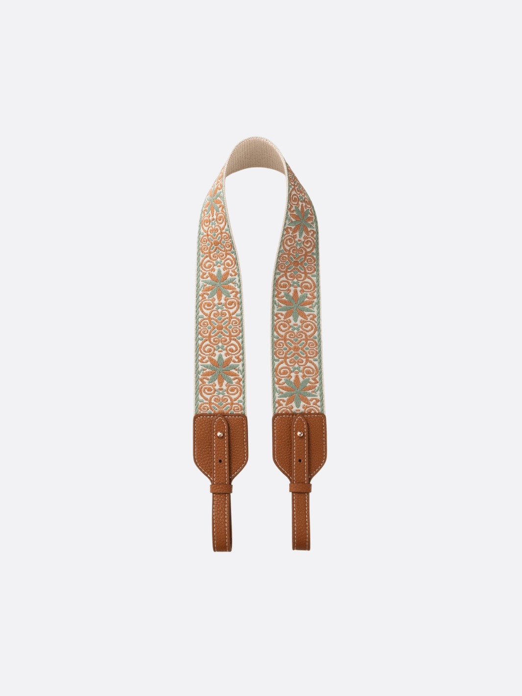 Bandoulière large beige bouton doré